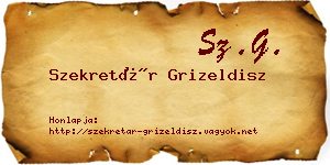 Szekretár Grizeldisz névjegykártya